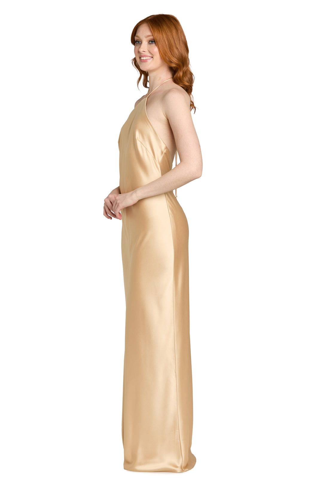 Lucia High Neck Satin Gown – Morgan & Co