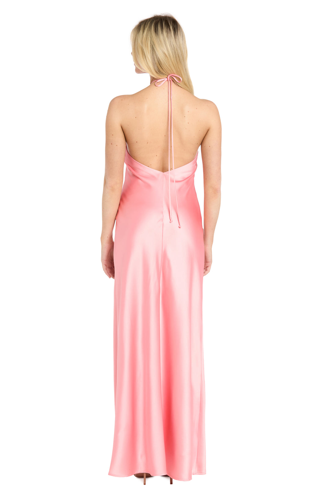 Lucia High Neck Satin Gown  Morgan & Co.