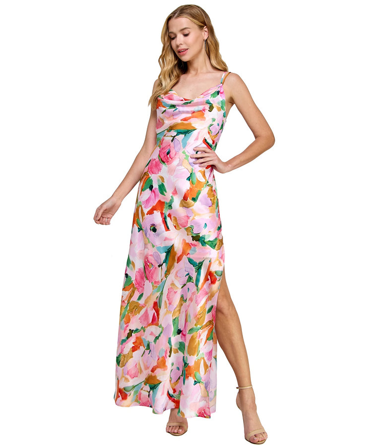floral slip dress Capri Floral Satin Slip Dress – Morgan & Co