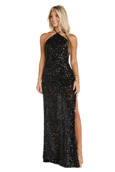 Roxy Sequin Halter Dress