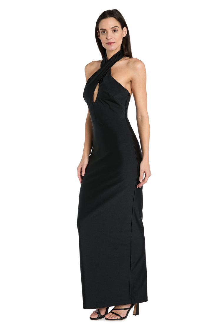 Crisscross Elegance Halter Maxi Dress