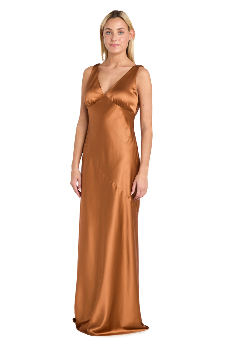 Ellie Emerald Satin Dress