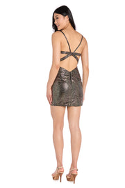 Brynlee Black & Gold Sequin Mini Dress